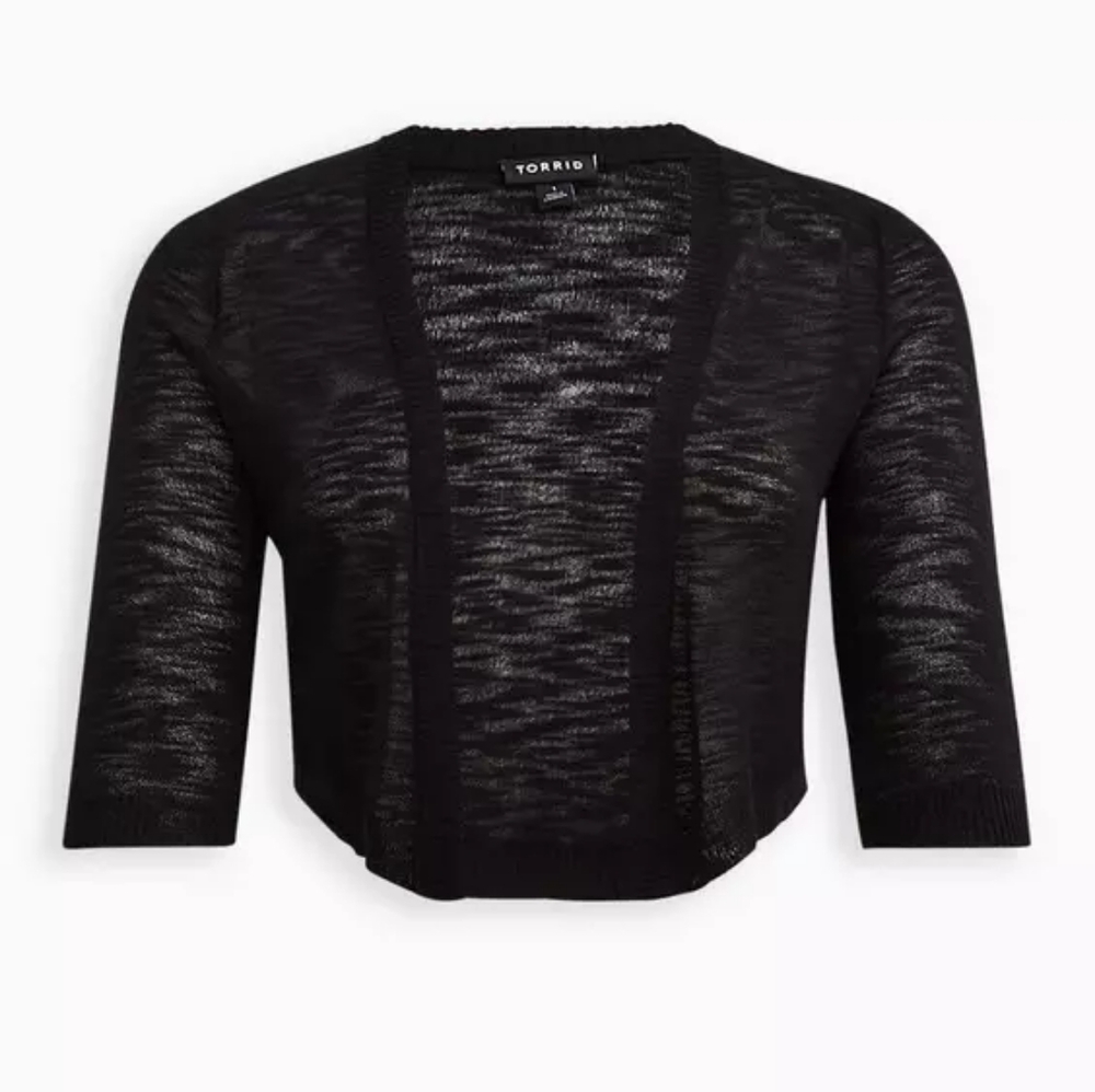 Torrid 3/4 Sleeve Cropped Sweater Shrug